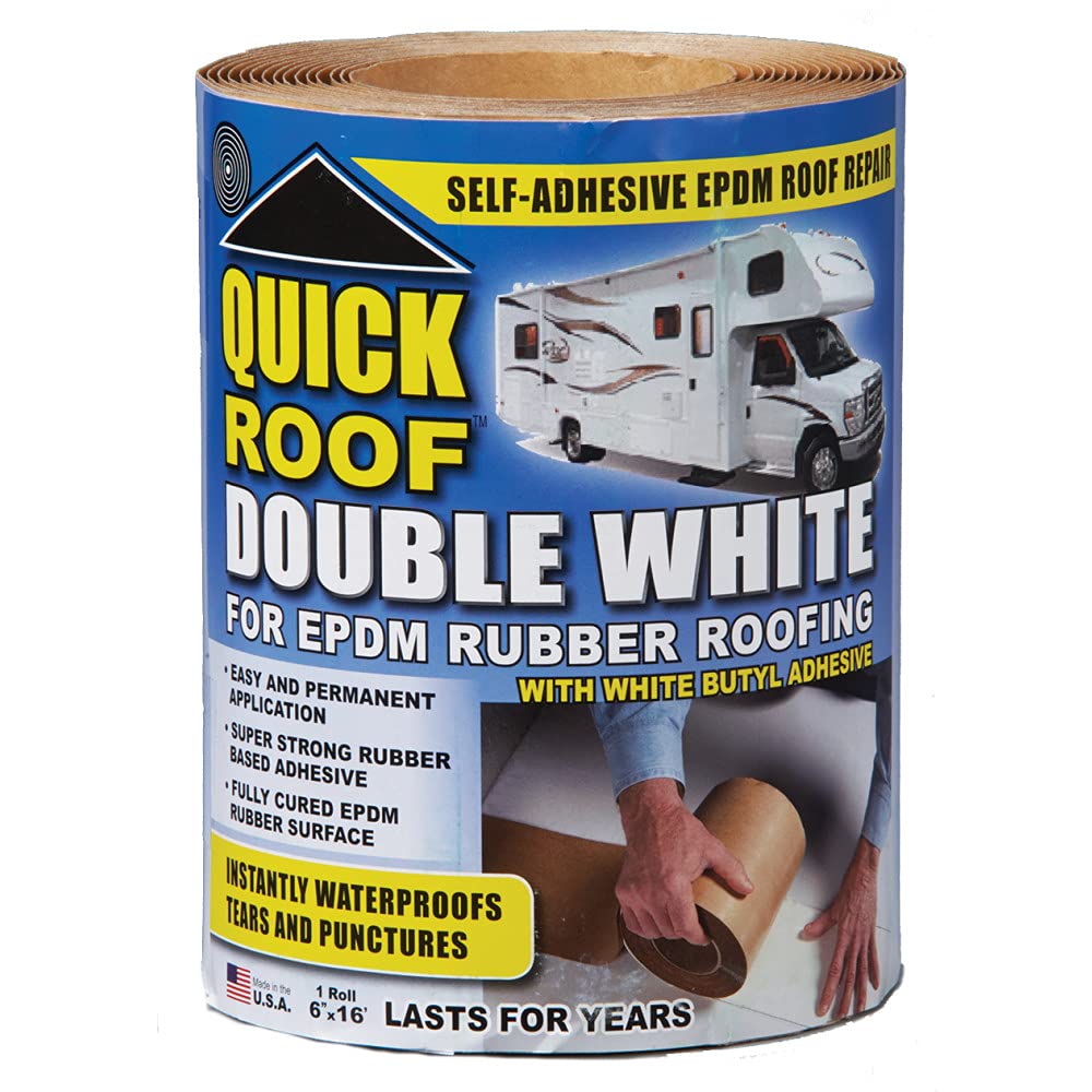 Cofair WRQR625 Quick Roof Double White for EPDM Rubber Roofing - 6" x 25'