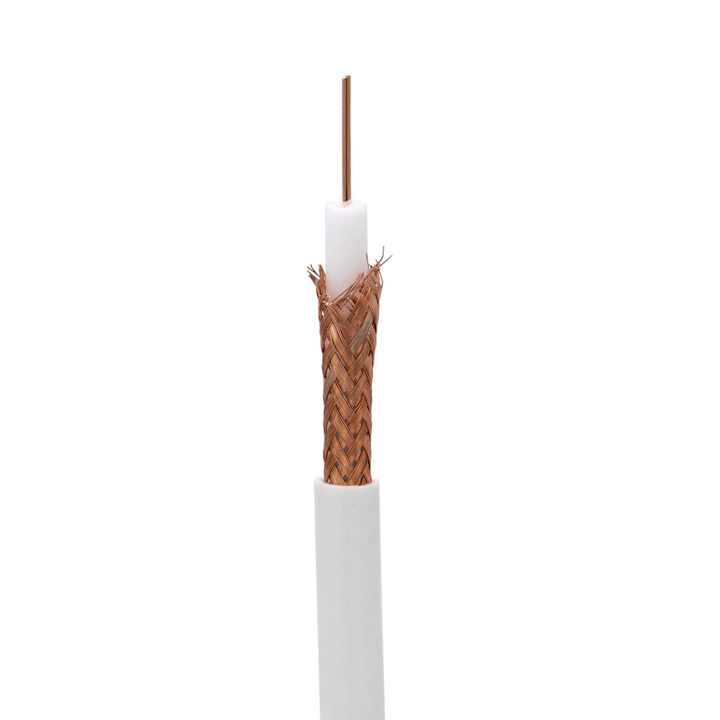 CableWholesale Bulk RG59/U Coaxial Cable, 20 AWG, Solid Core, Copper, 95% Braided, Pullbox, 1000 feet, Black, RG59/U CCTV Cable, CCTV Coax Cable