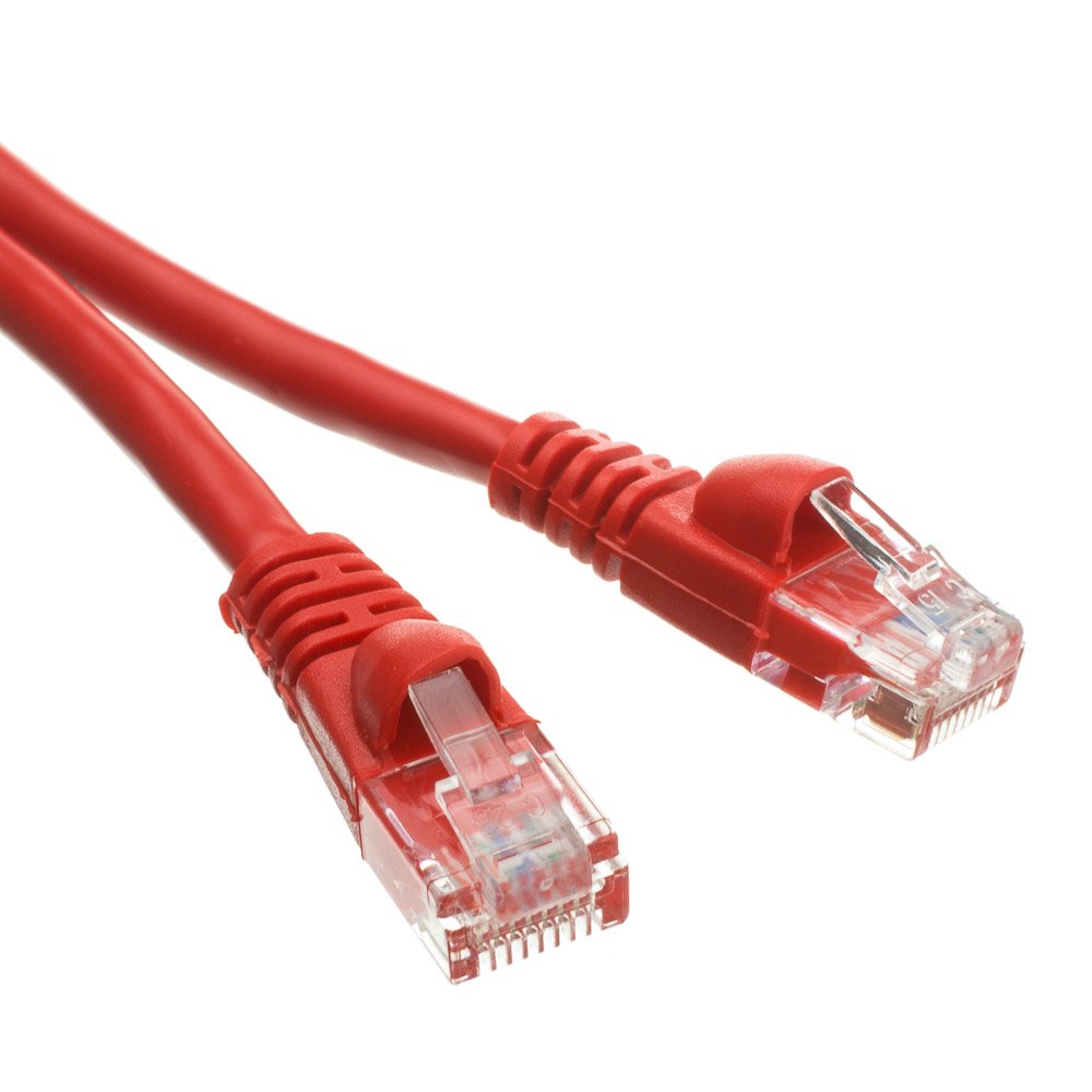 CableWholesale Cat5e Ethernet Cable, 24AWG, RJ45 Gold Plate Connector, ETL, 4 Pair Stranded Copper, Snagless Boot Unshielded Twisted Pair (UTP) Internet Network Patch Cable, 1.5 Foot, Red