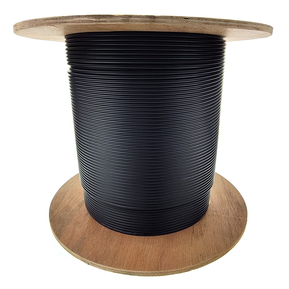 CableWholesale 2 Strand Fiber Optic Cable, Multimode, Black, 1000ft Spool