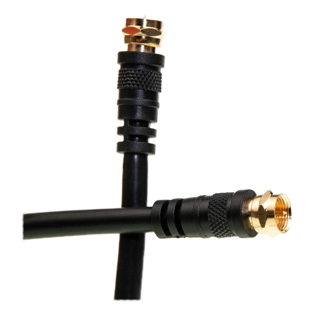 CableWholesale F-pin Coaxial Cable, F Type Male to Male Coax Cable Connector, UL Listed, AV, CableTV, Antenna, and Satellite Cable, Black, 3 ft