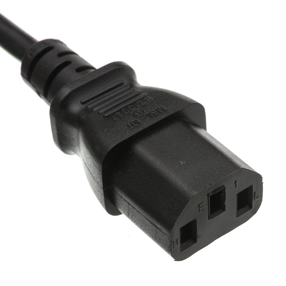12 feet Computer/Monitor Power Extension Cord, C13 Female to C14 Male Plug, 3 Pin, 18 AWG, SVT, 10 Amp, Power Extension Cable for PC/Monitor, C13 to C14 Power Extension Cord, Black, CableWholesale