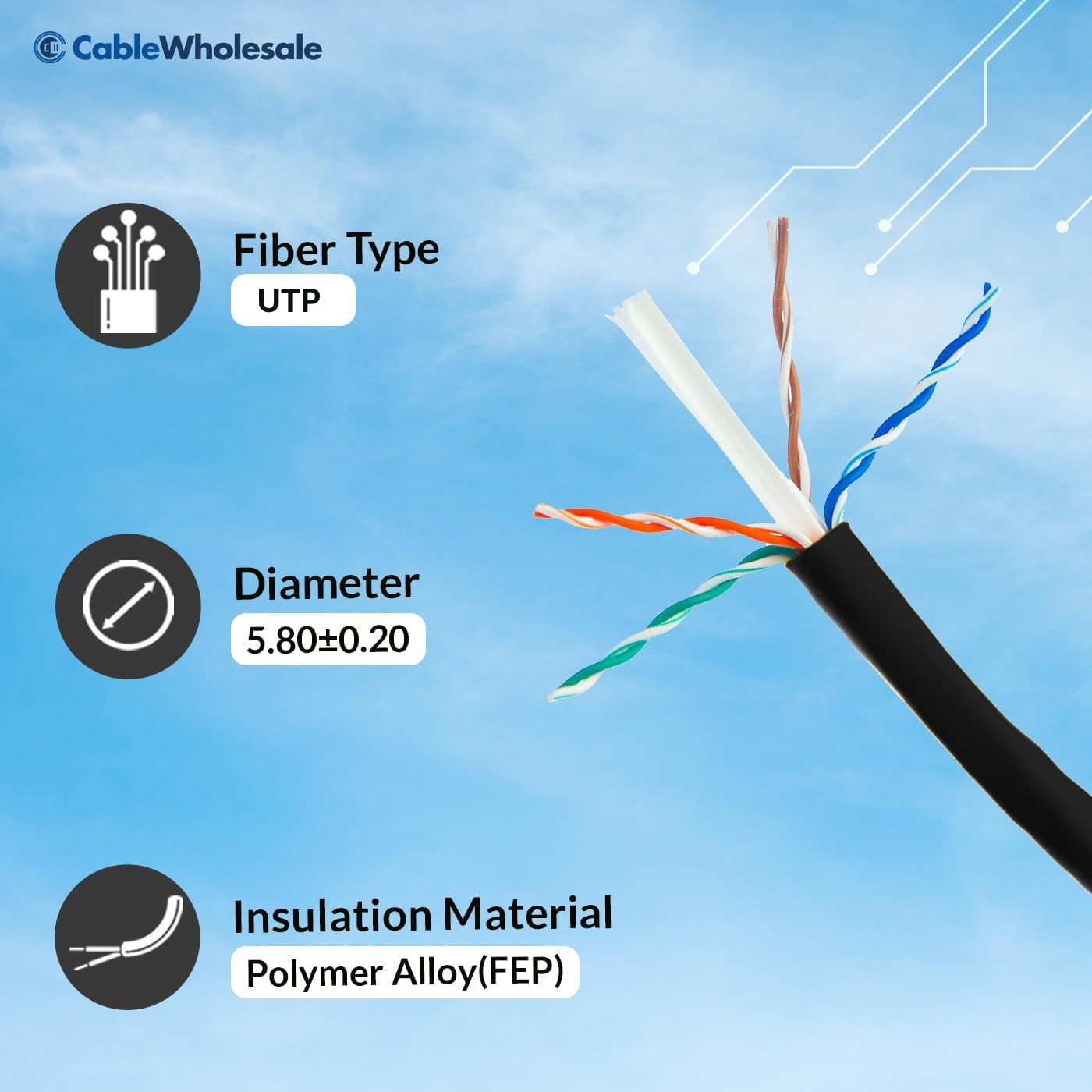 CableWholesale 1000 Foot Bulk Cat6 Ethernet Cable, Plenum Rated (CMP), Black Ethernet Cable, 23 AWG 4 Pair Solid Bare Copper, UTP (Unshielded Twisted Pair) with PullBox