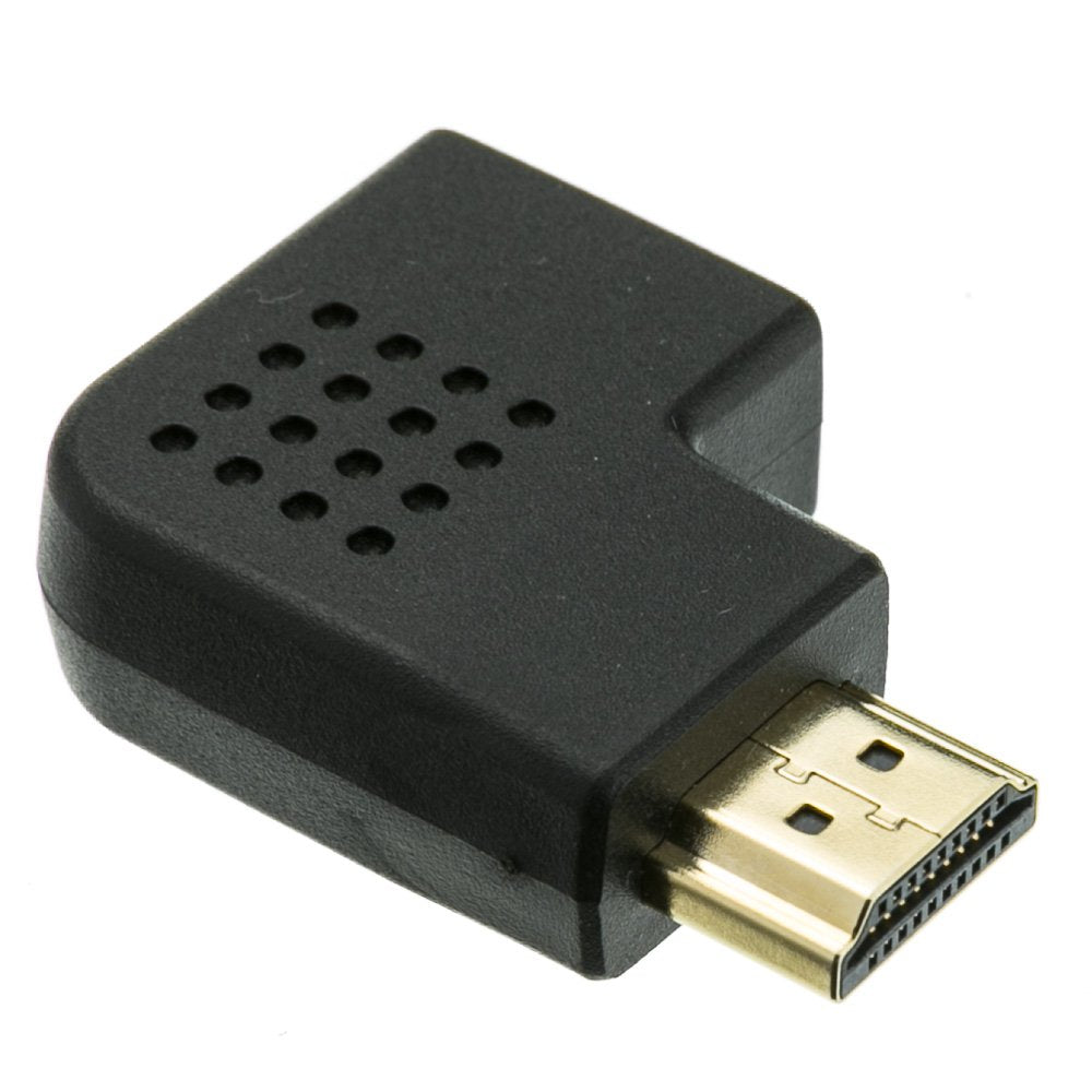 CableWholesale HDMI High Speed Horizontal 90 Degree Elbow Adapter - Right, HDMI Type-A Male to HDMI Type-A Female, 4K 60Hz, Black