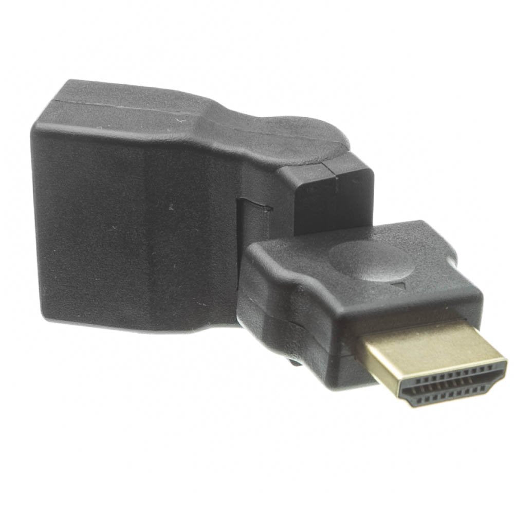 CableWholesale HDMI High Speed Swivel Adapter, HDMI Type-A Male to HDMI Type-A Female, Rotates 360 Degrees, Tilts 180 Degrees, 4K 60Hz, Black