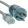 CableWholesale 6 feet Hospital Grade Green Dot Power Cord, Nema 5-15P Male to C13 Female Clear Plug, 14 AWG, SJT, 15 Amp/125 Volt, Power Supply Cord, Clear