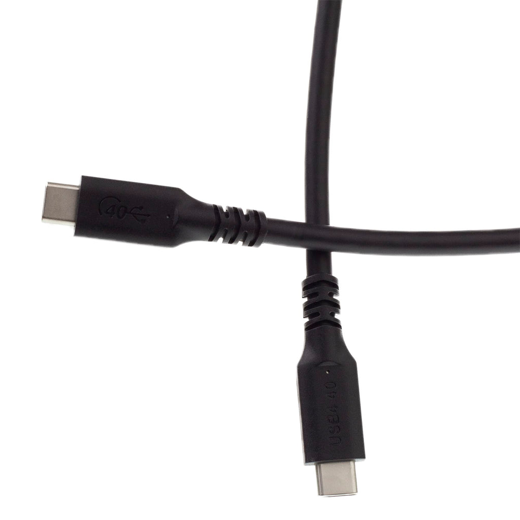 CableWholesale USB4 40Gbps 100 watt Fast Charging Cable, USB Type C Male to Male, Thunderbolt 3 Compatible, PVC Jacket, Black, 1 Feet