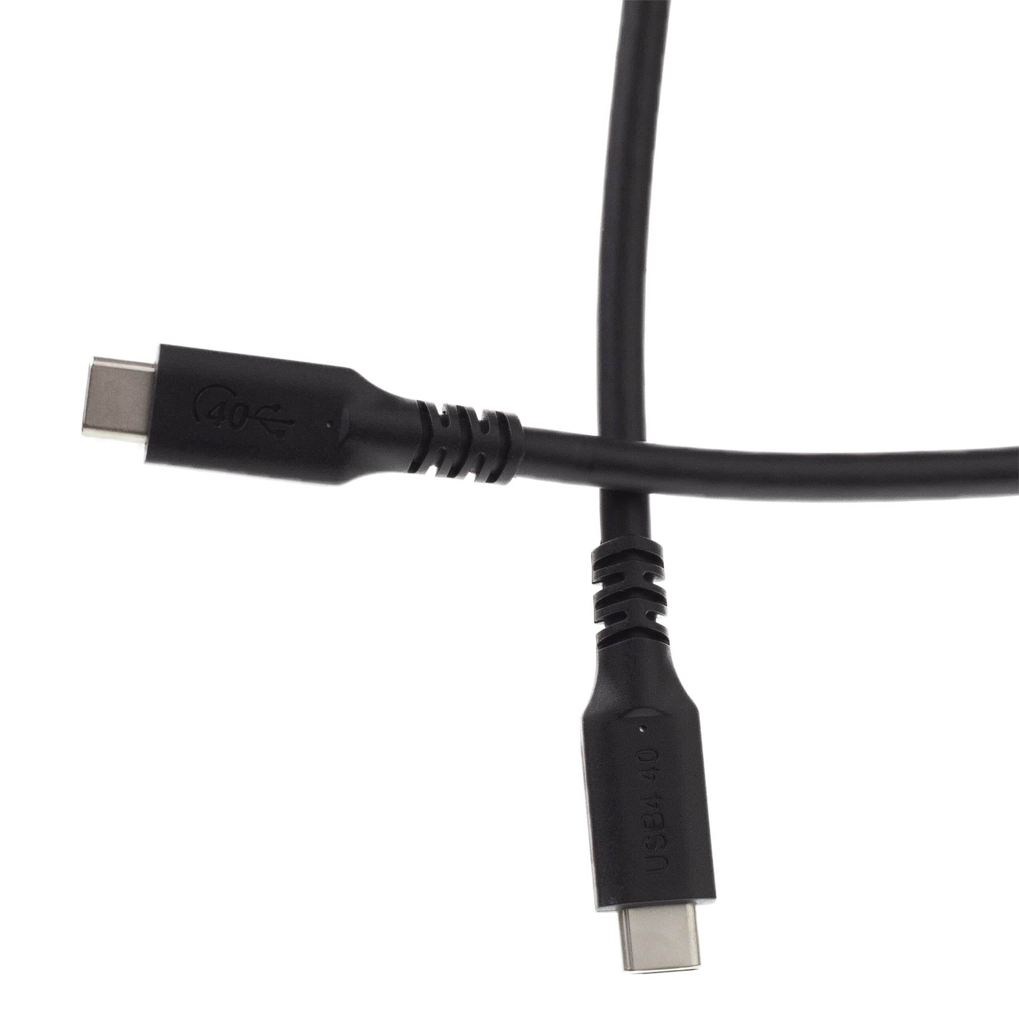 CableWholesale USB4 40Gbps 100 watt Fast Charging Cable, USB Type C Male to Male, Thunderbolt 3 Compatible, PVC Jacket, Black, 1 Feet