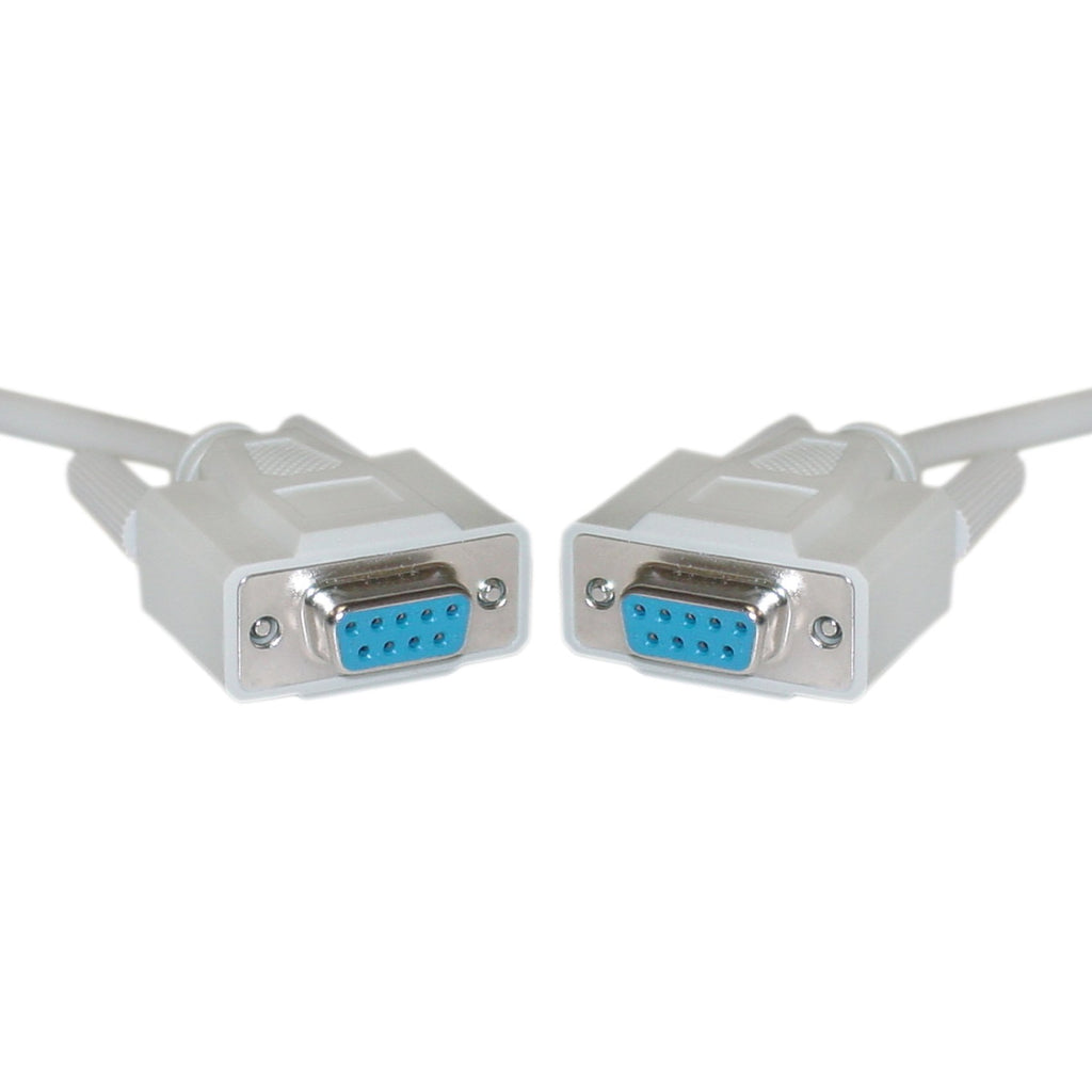 CableWholesale 10 feet DB9 Female Serial Cable, DB9 Female to Female, UL Rated, 9 Conductor, 1:1, Gray, 9 Pin Serial Cable Female to Female, DB9 RS232 Female to Female Cable