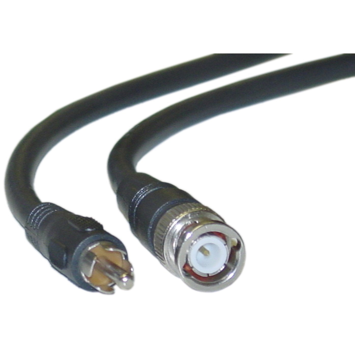 CableWholesale RG59U Coaxial BNC to RCA Video Cable, Black, BNC Male to RCA Male Coax Cable, 75 Ohm, 64% Braid, 3 ft