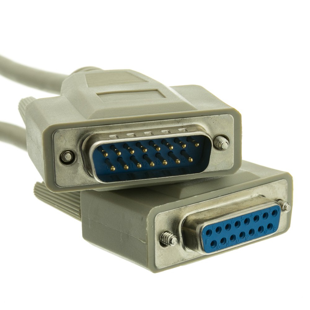 CableWholesale DB15 Monitor Extension Cable, 28 AWG Single Shielded Cord, DB15 Male to DB15 Female DB15 Extension Cable, M/F VGA Extension Cable, Beige, 6 Feet