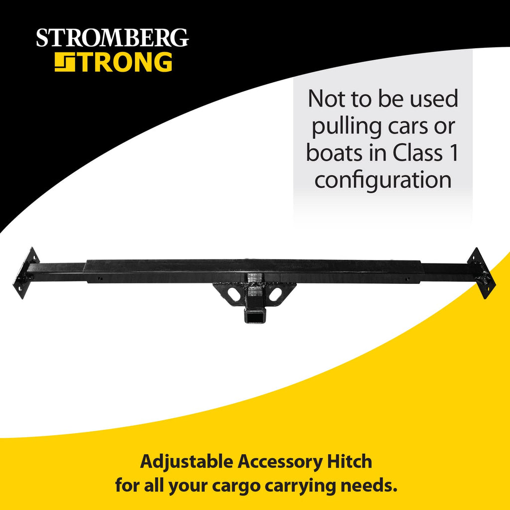 Stromberg Carlson CC-300 Adjustable Accessory Hitch - Hitch Receiver for Bike Rack and Carriers, Ideal for Back of Camper, Travel Trailer & RV, Camper Trailer Hitch, Adjustable Truck Hitch, Black