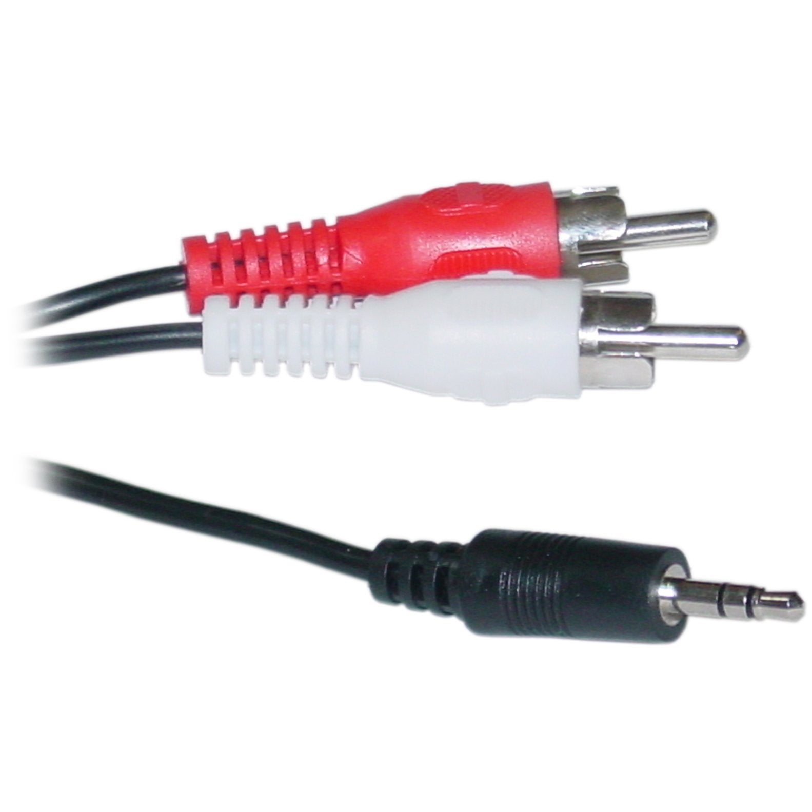 CableWholesale 3.5mm Stereo to RCA Audio Cable, 3.5mm Stereo Male to Dual RCA Male (Right and Left), 3.5mm Audio Cable to RCA, 12 feet, Black