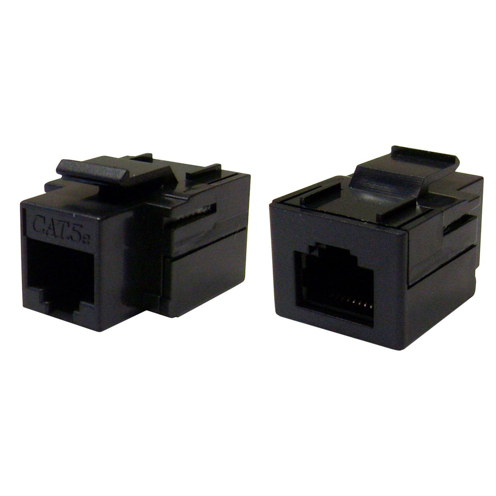 CableWholesale Cat5e Keystone Inline Coupler, RJ45 Female to Female Connector, Black