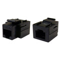 CableWholesale Cat5e Keystone Inline Coupler, RJ45 Female to Female Connector, Black