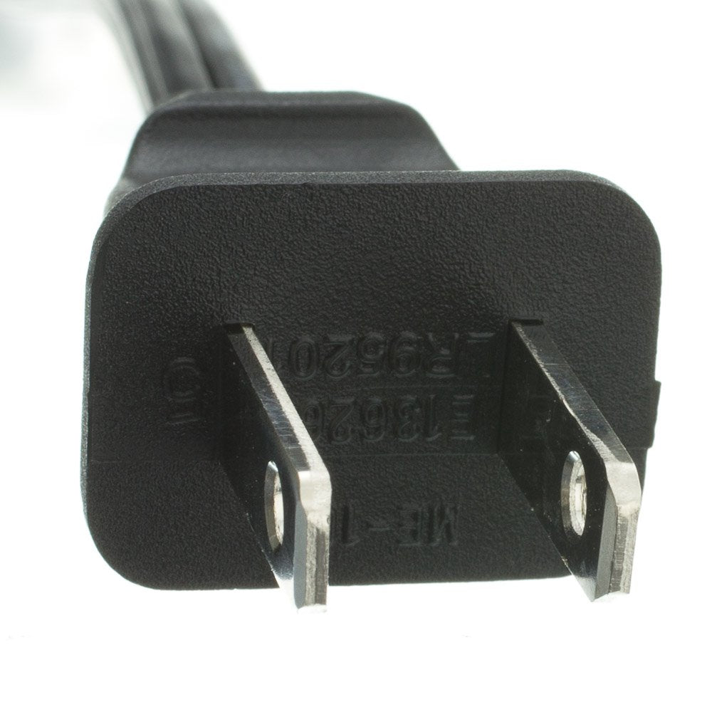 CableWholesale 3 feet Notebook/Laptop Power Cord, Non-Polarized NEMA 1-15P Male to C7 Female Plug, 2 Pin, 18 AWG, 10 Amp, Laptop Power Supply Cable, Black