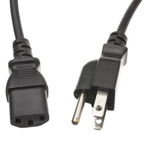 1 feet Computer/Monitor Power Cord, C13 Female to NEMA 5-15P Male Plug, 3 Pin, 18 AWG, SVT, 10 Amp, C13 to Nema 5-15P Power Cable for PC/Monitor, Black, CableWholesale
