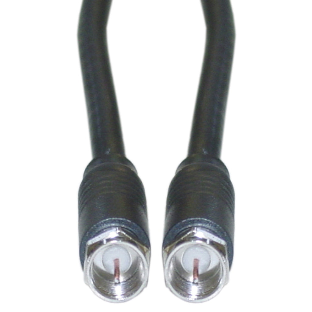 CableWholesale F-pin Coaxial Cable, F Type Male to Male Coax Cable Connector, UL Listed, AV, CableTV, Antenna, and Satellite Cable, Black, 12 ft