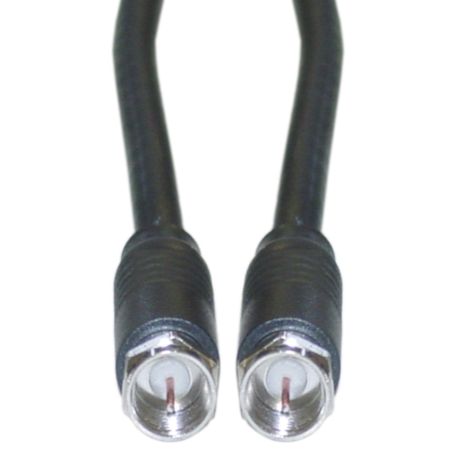 CableWholesale F-pin Coaxial Cable, F Type Male to Male Coax Cable Connector, UL Listed, AV, CableTV, Antenna, and Satellite Cable, Black, 12 ft
