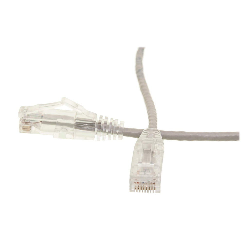 CableWholesale Cat6 Slim Ethernet Patch Cable, 28AWG, ETL Approved, RJ45 Gold Plate Connector Snagless/Boot Unshielded Twisted Pair (UTP), Internet Network Patch Cable, Gray, 6 Inch