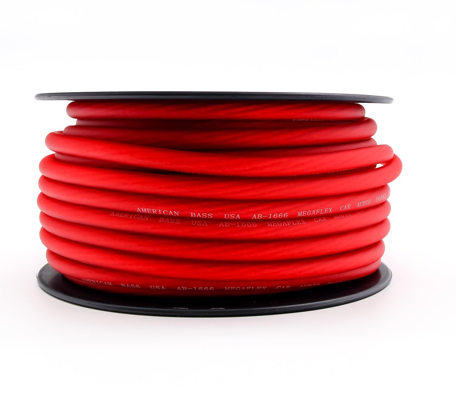 American Bass 1/0 Gauge Mega Flex Power Cable 25ft Red Roll
