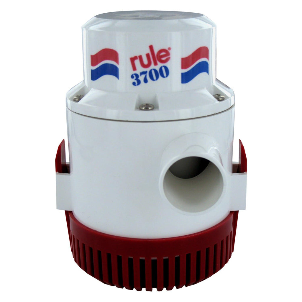 Rule 3700 GPH 12V Submersible Bilge Pump, non-automatic - 12V Marine Water Pump for Boats - Boat Accessories - Anti-Airlock, Silent, Vibration-Free, Stainless Steel Shaft - 1.5" Hose