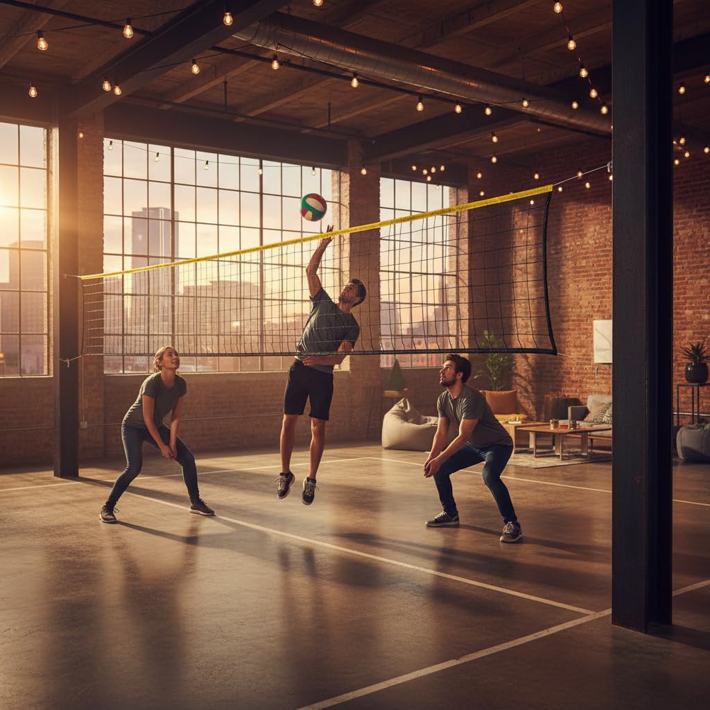 Economy Volleyball Net -Black/Yellow