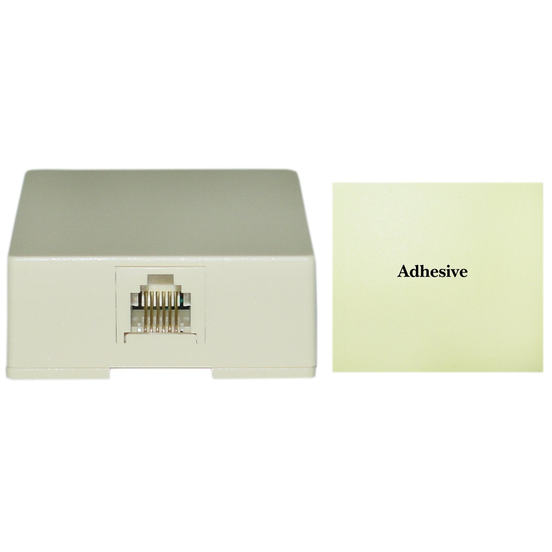 Phone Surface Mount Jack, Ivory, RJ11 / RJ12, Single Port Telephone Jack, Data/Voice, 6P6C (6 Pin 6 Conductor), CableWholesale