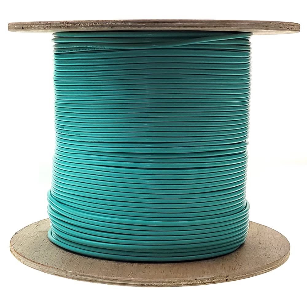 CableWholesale 12 Strand Fiber Optic Cable, Multimode, Aqua, 1000ft Spool