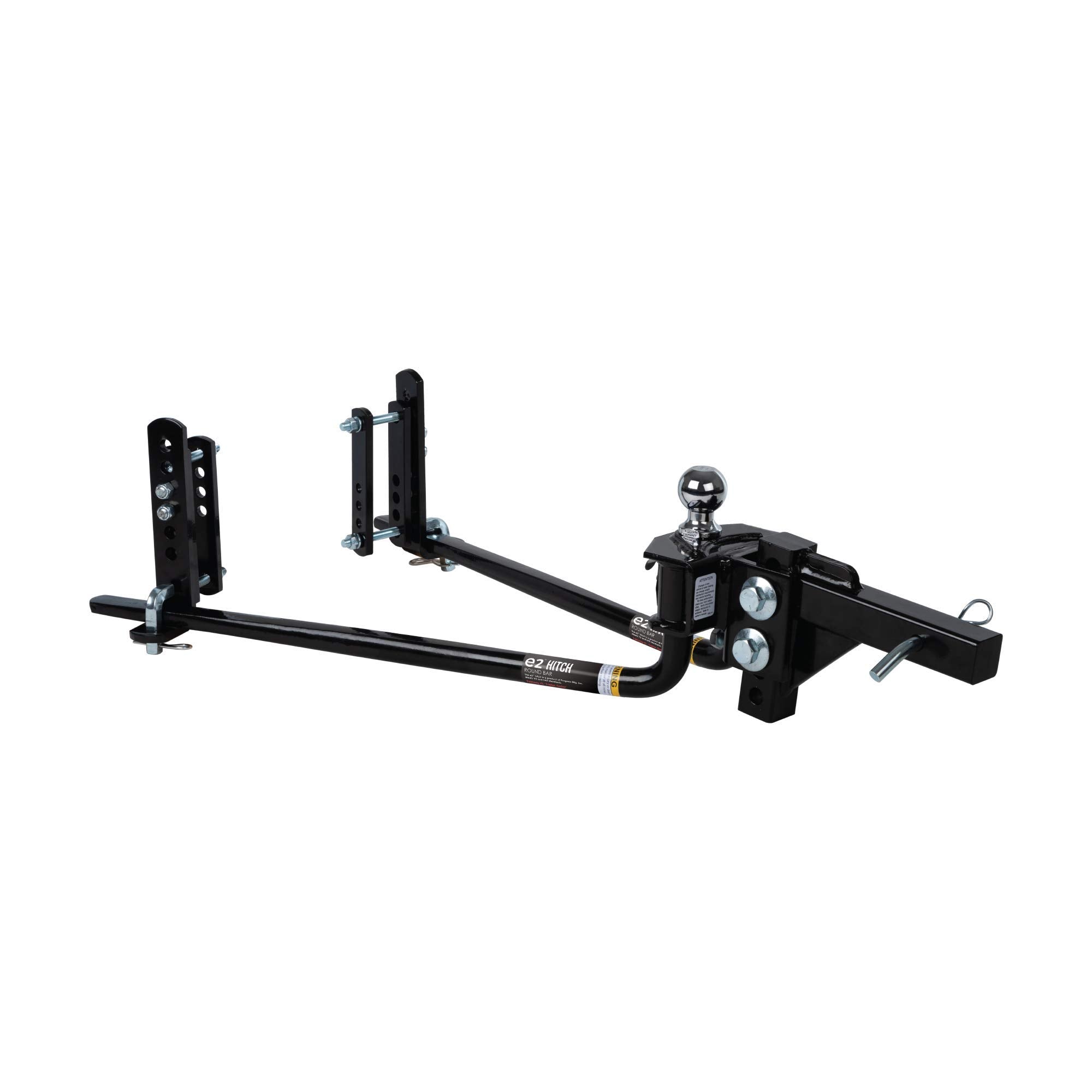 Fastway e2 2-Point Sway Control Round Bar Hitch, 94-00-0800, 8,000 Lbs Trailer Weight Rating, 800 Lbs Tongue Weight Rating, Weight Distribution Kit Includes Standard Hitch Shank, Ball NOT Included