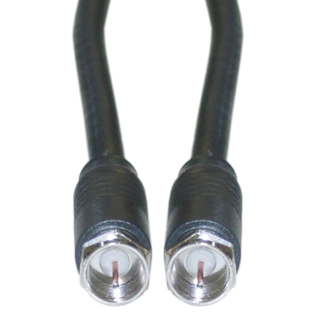 CableWholesale F-pin Coaxial Cable, F Type Male to Male Coax Cable Connector, UL Listed, AV, CableTV, Antenna, and Satellite Cable, Black, 12 ft
