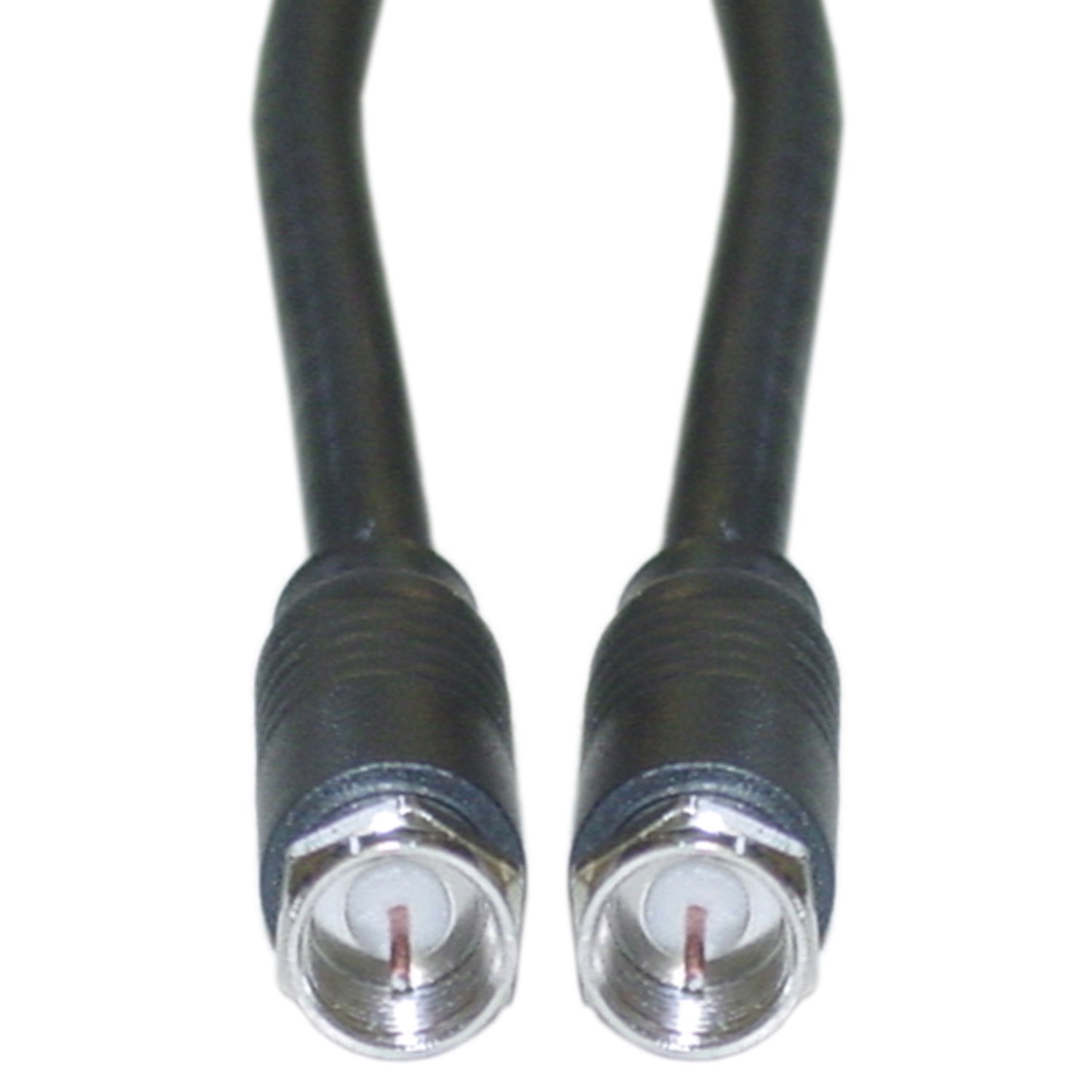 CableWholesale F-pin Coaxial Cable, F Type Male to Male Coax Cable Connector, UL Listed, AV, CableTV, Antenna, and Satellite Cable, Black, 12 ft