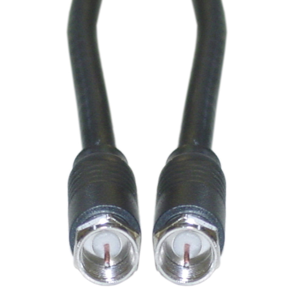 CableWholesale F-pin Coaxial Cable, F Type Male to Male Coax Cable Connector, UL Listed, AV, CableTV, Antenna, and Satellite Cable, Black, 12 ft