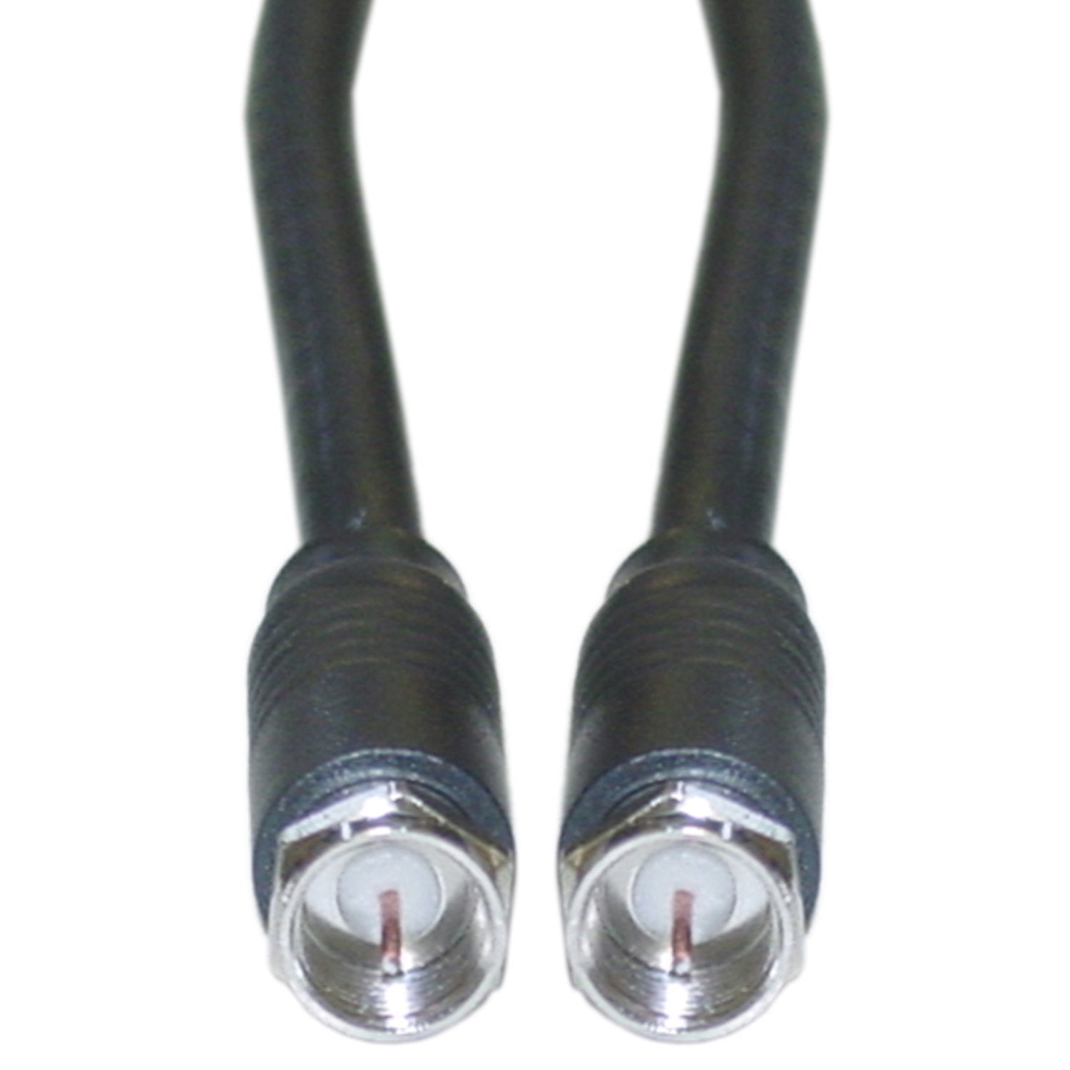 CableWholesale F-pin Coaxial Cable, F Type Male to Male Coax Cable Connector, UL Listed, AV, CableTV, Antenna, and Satellite Cable, Black, 12 ft
