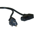 CableWholesale Right Angle Computer/Monitor Power Cord, Black, NEMA 5-15P to Right Angle C13,10 Amp, 18 AWG, 6 Foot