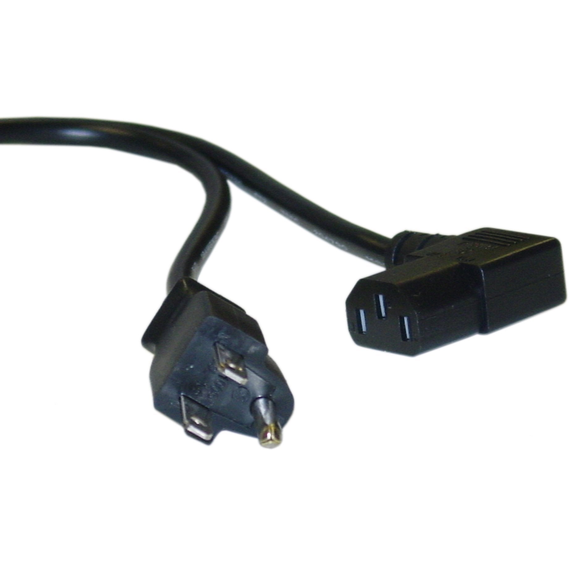 CableWholesale Right Angle Computer/Monitor Power Cord, Black, NEMA 5-15P to Right Angle C13,10 Amp, 18 AWG, 6 Foot