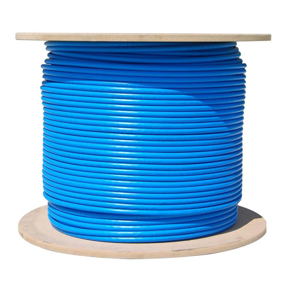 CableWholesale 1000 Foot Bulk Cat6a Ethernet Cable Spool 500 MHz, 23 AWG, UTP(Unshielded Twisted Pair) Solid Copper, Black