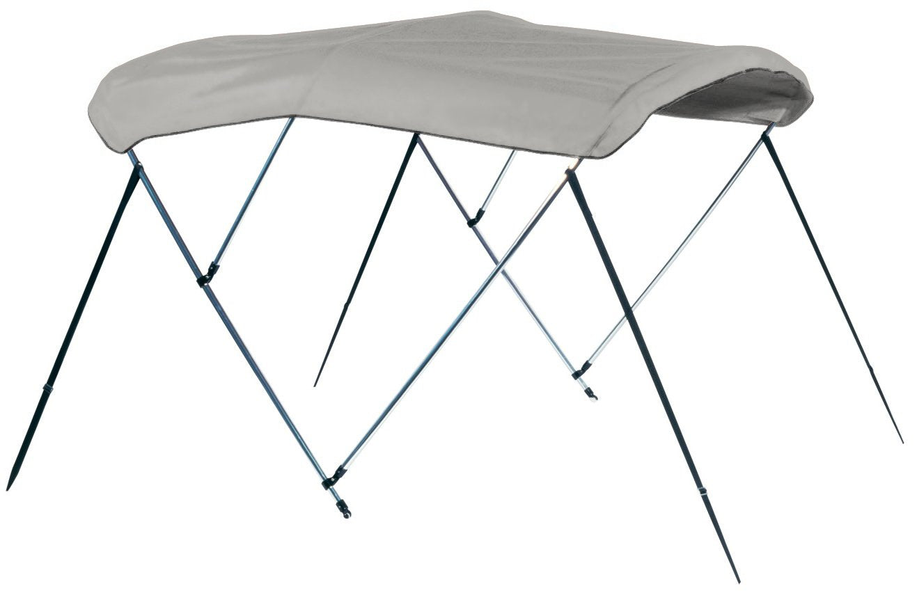 Carver A5469TB-10 Assembled 54" x 6' x 67-72" 3-Bow Bimini Top with Boot, Gray