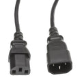 12 feet Computer/Monitor Power Extension Cord, C13 Female to C14 Male Plug, 3 Pin, 18 AWG, SVT, 10 Amp, Power Extension Cable for PC/Monitor, C13 to C14 Power Extension Cord, Black, CableWholesale