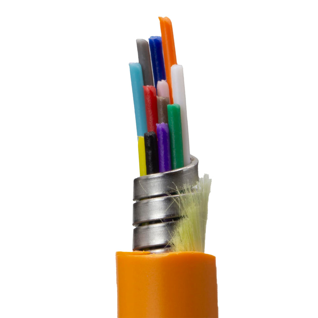 CableWholesale 6 Strand Fiber Optic Cable, Multimode, Orange, 500ft Spool