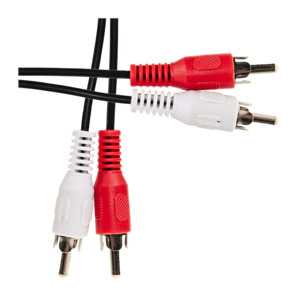 CableWholesale RCA Stereo Audio Cable, 2 RCA Male to Male Audio/Video Cable, 2 Channel (Left and Right) 26AWG, 12 feet, Black