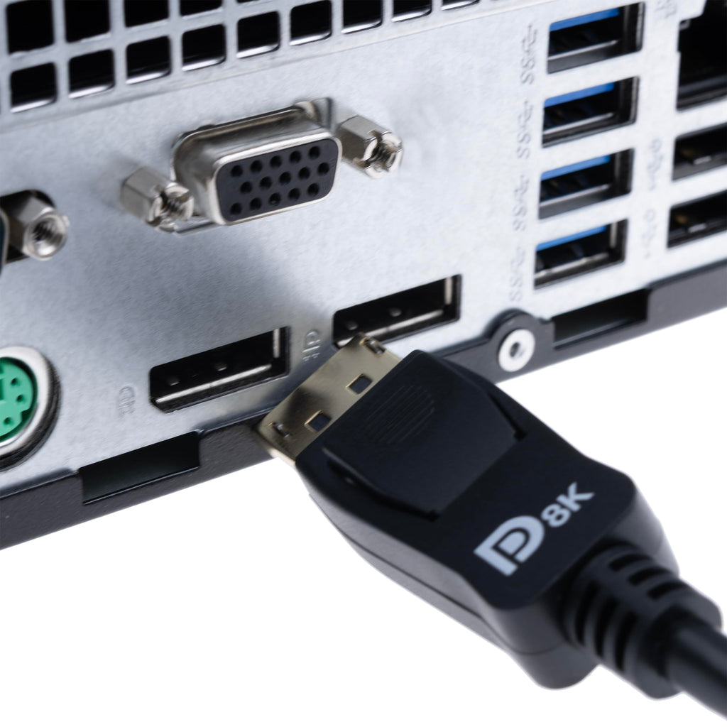VESA Certified DisplayPort 1.4 Video Cable Male to Male - 32.4 Gbit/s, 8K@60Hz/4K@120Hz, HDR, DSC, Gold-Plated Connectors, 3 Feet