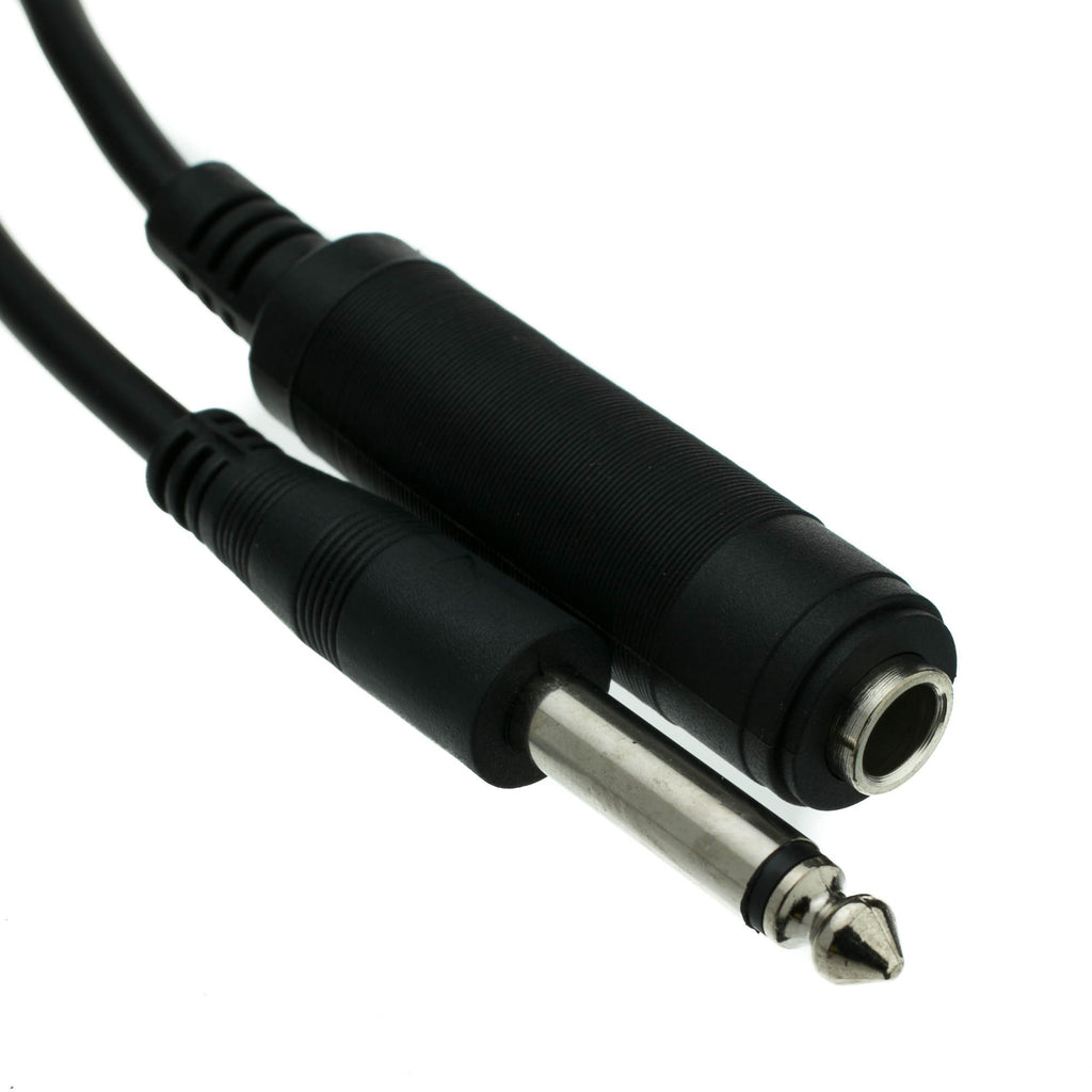 CableWholesale 1/4 Inch Mono Extension Cable, 10 feet 1/4" Male to 1/4" Female Plug for Electric Instruments (Guitar, Keyboard, Amplifier, Speakers, Synthesizers)
