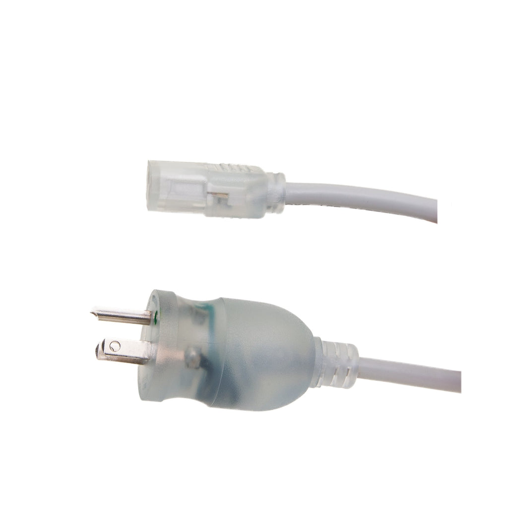 CableWholesale 6 feet Hospital Grade Green Dot Power Cord, Nema 5-15 Male to C13 Female Clear Plug, 18 AWG, SJT, 10 Amp/125 Volt, 10 Amp Power Cable, Grey