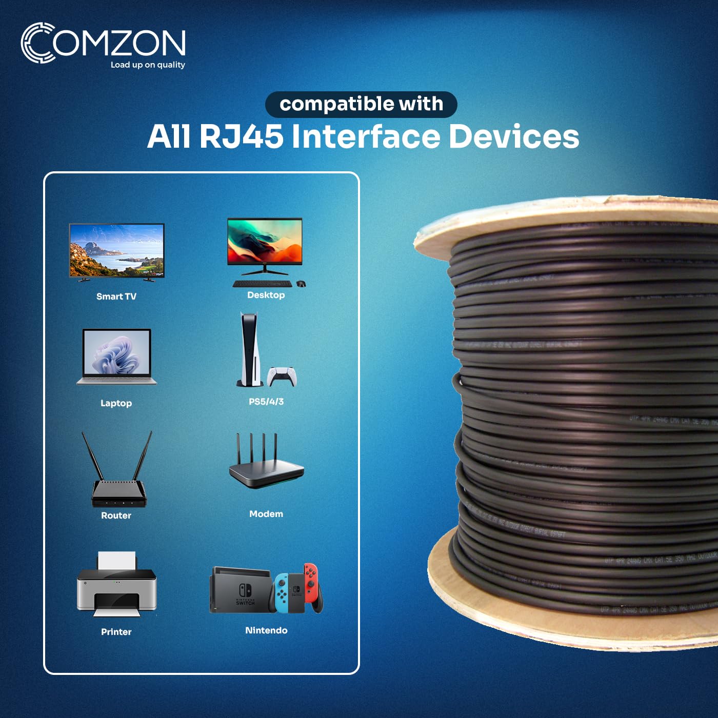 Direct Burial/Outdoor Rated Cat5e Black Ethernet Cable, Solid, CMX, Gel-Filled, 24 AWG, UTP (Unshielded Twisted Pair), Spool, 1000 Foot