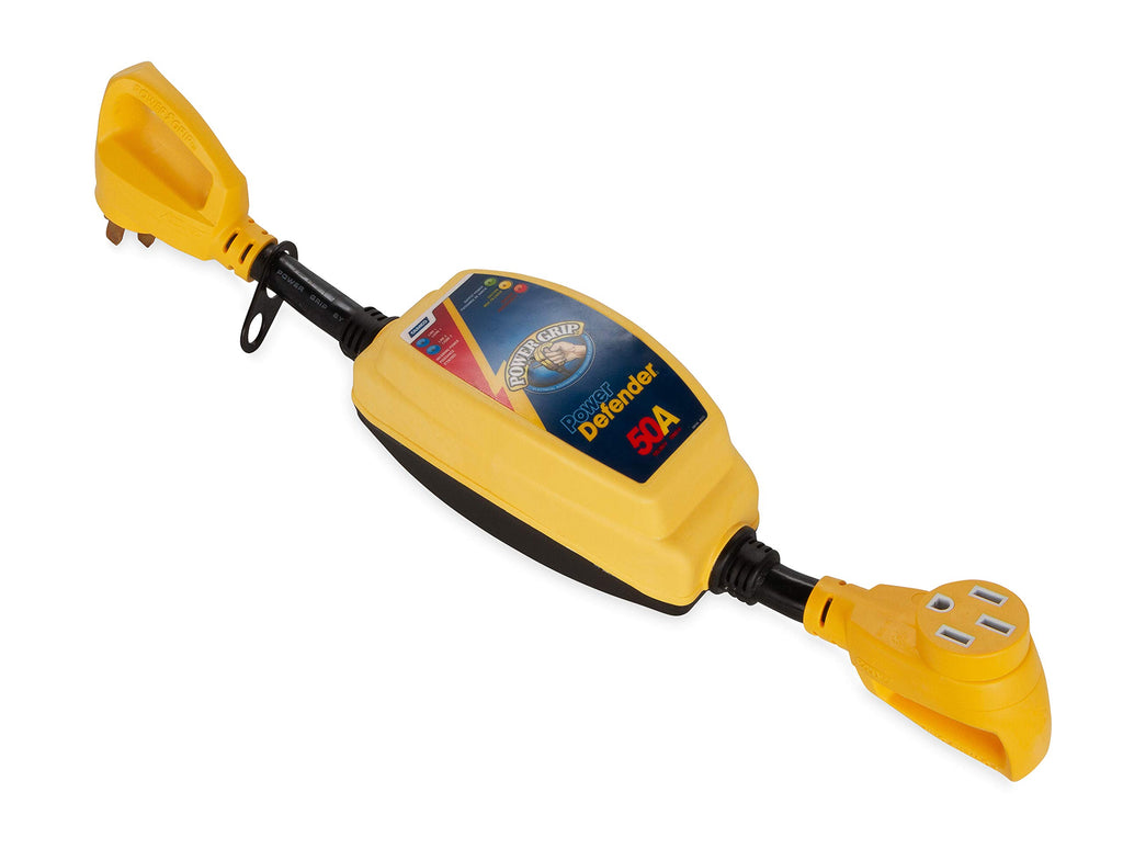 Camco Power Grip RV 50-Amp Voltage & Surge Protector - Features Integrated Surge Protection of Up to 4,200 Joules & Diagnostic LEDs Indicate Wiring Faults (55306)