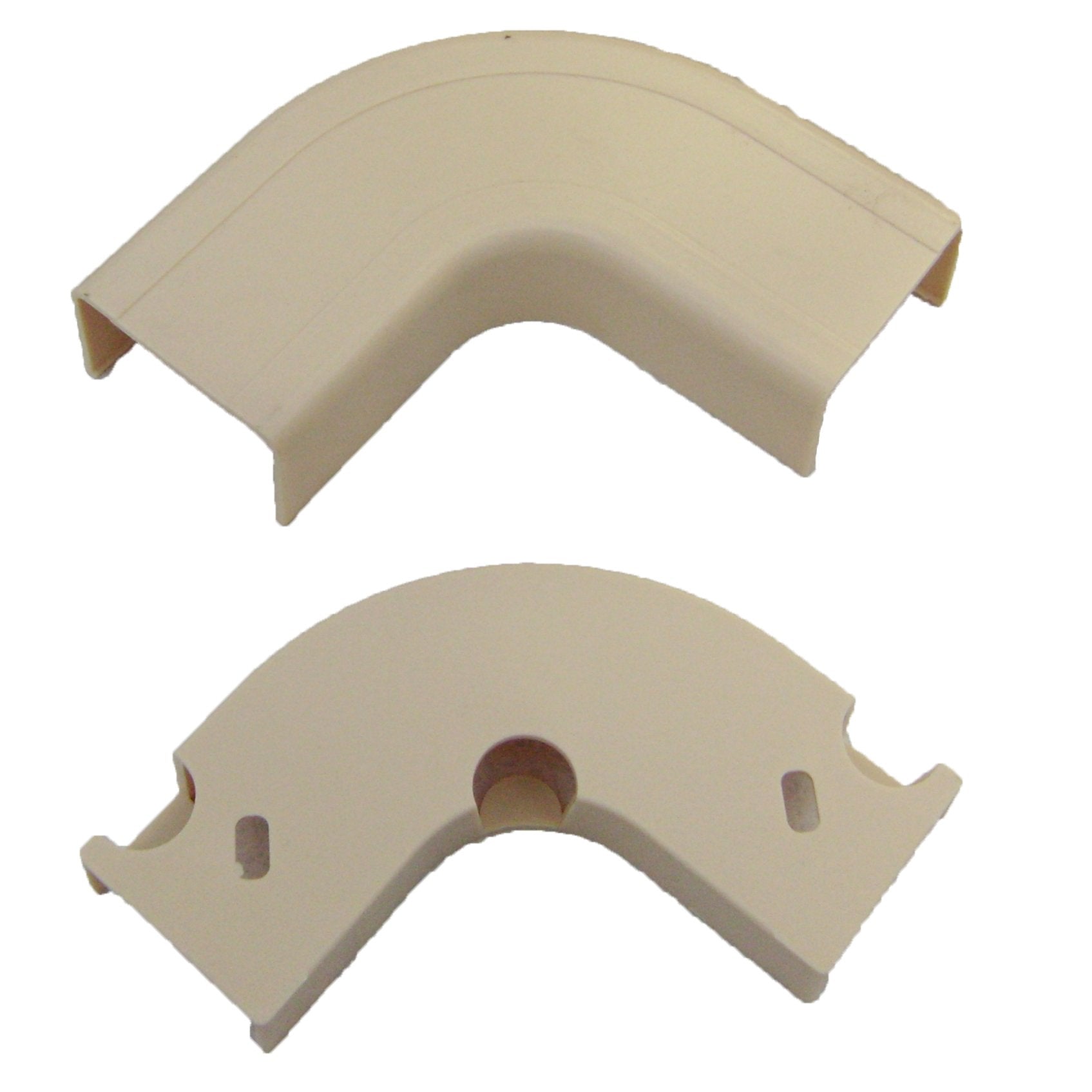 CableWholesale Cord Cover Cable Raceway, 3/4 inch Surface Mount Cable Raceway Flat 90 Degree Elbow (for Raceway Corners) On-Wall Cord Concealer, Cord Organizer/Wire Hider and Protector, Ivory