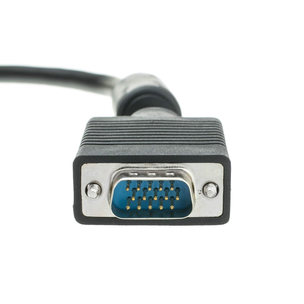 CableWholesale VGA Extension Cable SVGA Male to Female HD15 Male to HD15 Female Double Shielded Monitor Video Coaxial Cable with Ferrite core for PC Laptop Projector Video, Black, 3 feet