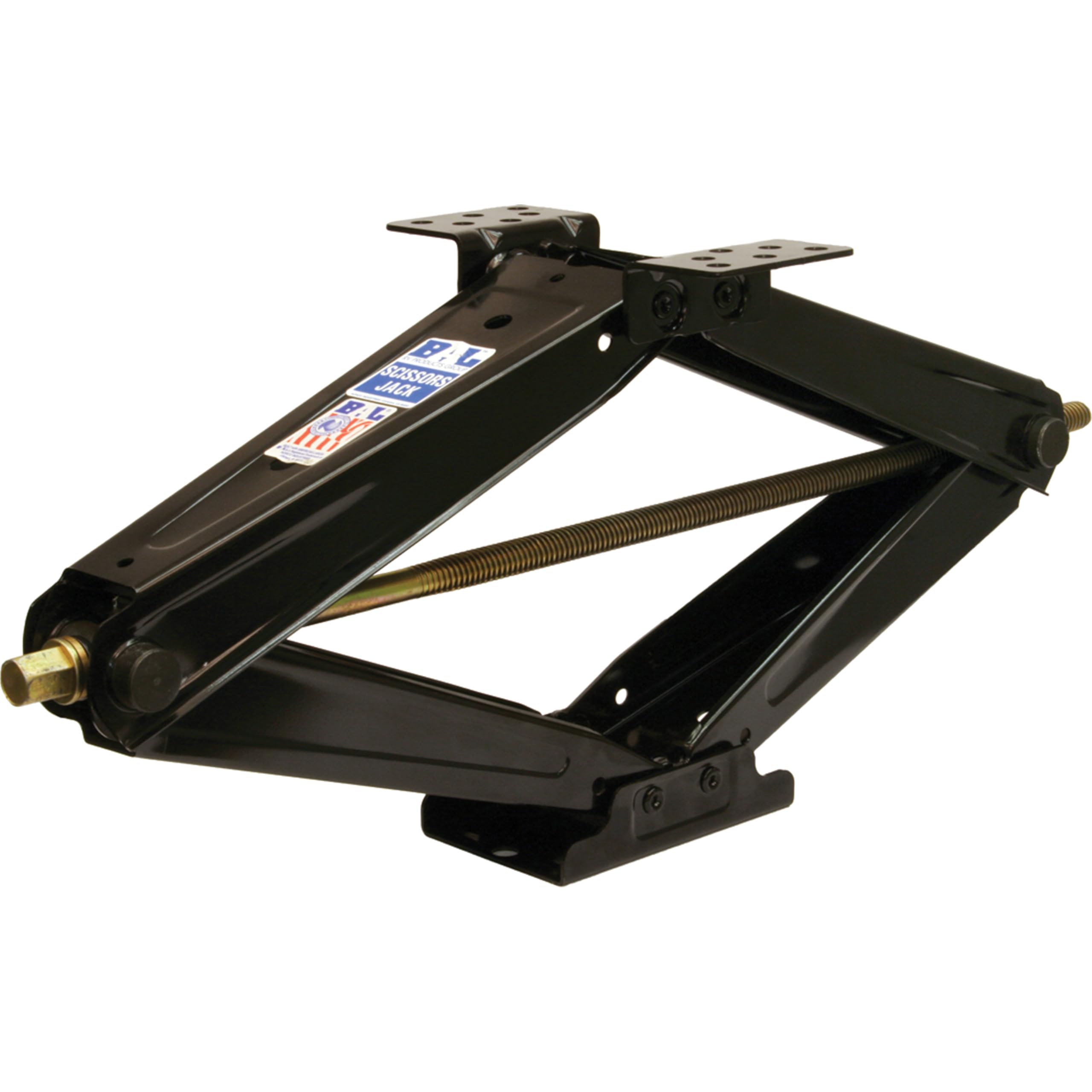 BAL 24028 LoPro Scissors Jack – Low-Profile 24" Manual Stabilizer Jack for RVs & Trailers – 5,000 lb Capacity, Set of 2, Includes Crank Handle