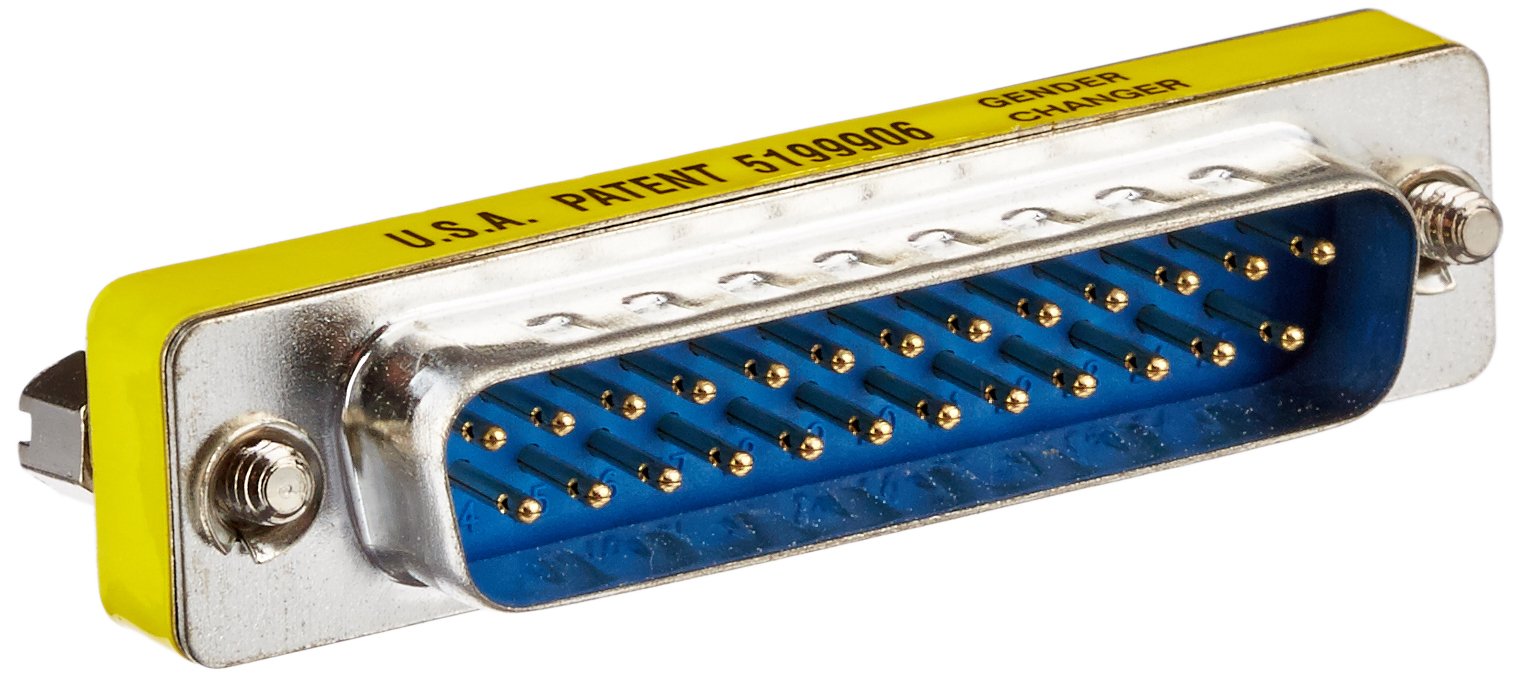 Serial Mini Coupler, DB25 Male to DB25 Female